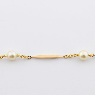 Halskette aus 750 Gelbgold mit Perle, nachhaltiger second hand Schmuck perfekt aufgearbeitet