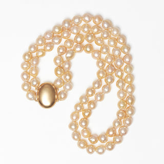 Perlenkette aus 750 Gelbgold, nachhaltiger second hand Schmuck perfekt aufgearbeitet