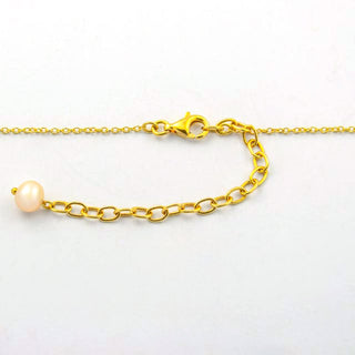 Perlenkette aus 750 Gelbgold mit Brillant, nachhaltiger second hand Schmuck perfekt aufgearbeitet
