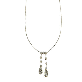 Brillantkette aus 585 Gelbgold/Platin mit Diamant, nachhaltiger second-hand Schmuck perfekt aufgearbeitet