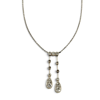 Brillantkette aus 585 Gelbgold/Platin mit Diamant, nachhaltiger second-hand Schmuck perfekt aufgearbeitet