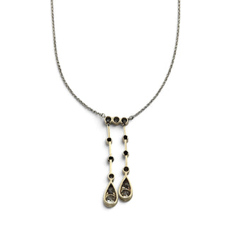 Brillantkette aus 585 Gelbgold/Platin mit Diamant, nachhaltiger second-hand Schmuck perfekt aufgearbeitet