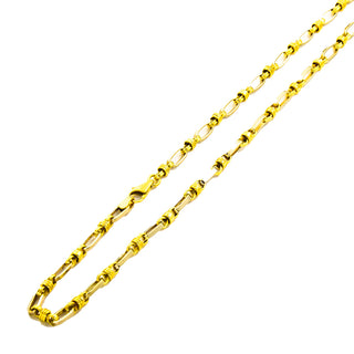 Halskette aus 585 Gelb- und Weißgold, nachhaltiger second hand Schmuck perfekt aufgearbeitet