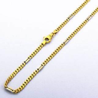 Halskette aus 585 Gelb- und Weißgold, nachhaltiger second hand Schmuck perfekt aufgearbeitet
