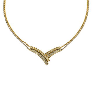 Brillantkette aus 585 Gelb- und Weißgold, nachhaltiger second hand Schmuck perfekt aufgearbeitet