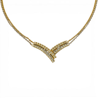 Brillantkette aus 585 Gelb- und Weißgold, nachhaltiger second hand Schmuck perfekt aufgearbeitet