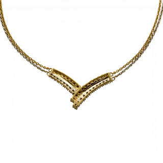 Brillantkette aus 585 Gelb- und Weißgold, nachhaltiger second hand Schmuck perfekt aufgearbeitet