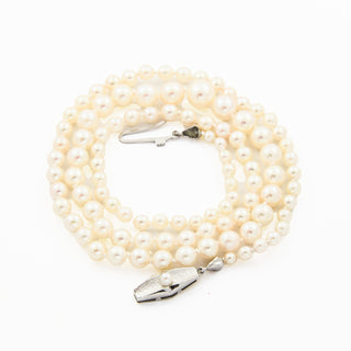 Halskette aus 585 Gelb- und Weißgold mit Perle, nachhaltiger second hand Schmuck perfekt aufgearbeitet