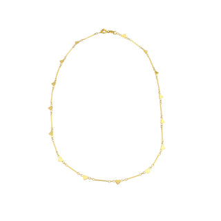 Halskette Herzen aus 750 Gelbgold, nachhaltiger second-hand Schmuck perfekt aufgearbeitet