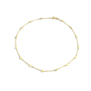 Halskette Herzen aus 750 Gelbgold, nachhaltiger second-hand Schmuck perfekt aufgearbeitet