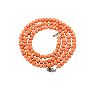 Korallenkette mit Schließe aus 925 Silber, nachhaltiger second hand Schmuck perfekt aufgearbeitet