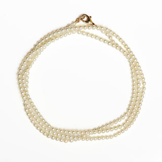 Perlenkette mit Schließe aus 585 Gelbgold, nachhaltiger second hand Schmuck perfekt aufgearbeitet