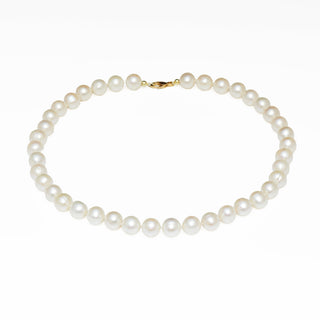 Perlenkette mit Schließe aus 585 Gelbgold, nachhaltiger second hand Schmuck perfekt aufgearbeitet