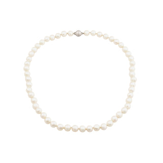 Perlenkette mit Schliesse aus 925 Silber, nachhaltiger second hand Schmuck perfekt aufgearbeitet