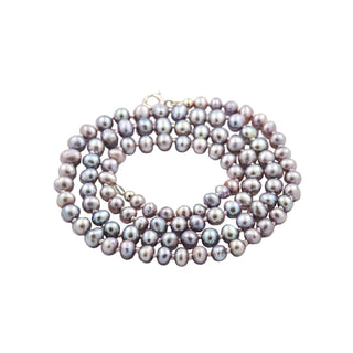 Perlenkette mit Schließe aus 585 Weißgold, nachhaltiger second hand Schmuck perfekt aufgearbeitet