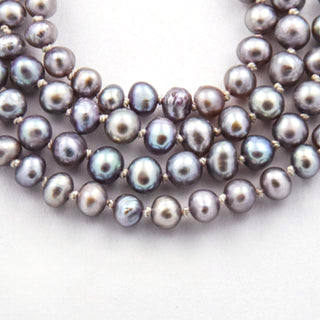 Perlenkette mit Schließe aus 585 Weißgold, nachhaltiger second hand Schmuck perfekt aufgearbeitet