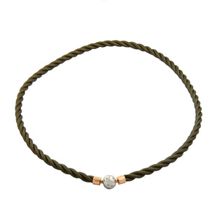 Halskette aus 750 Roségold/Platin mit Brillant, nachhaltiger second hand Schmuck perfekt aufgearbeitet