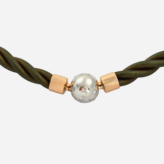 Halskette aus 750 Roségold/Platin mit Brillant, nachhaltiger second hand Schmuck perfekt aufgearbeitet