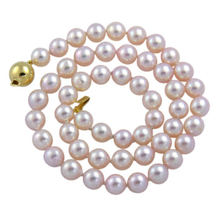 Perlenkette mit Schließe aus 585 Gelbgold, nachhaltiger second hand Schmuck perfekt aufgearbeitet