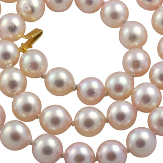 Perlenkette mit Schließe aus 585 Gelbgold, nachhaltiger second hand Schmuck perfekt aufgearbeitet