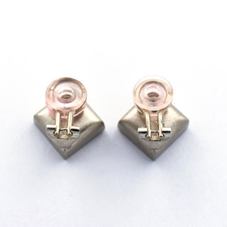 Henrich & Denzel Ohrclips aus 950 Platin mit Turmalin und Brillant, nachhaltiger second hand Schmuck perfekt aufgearbeitet