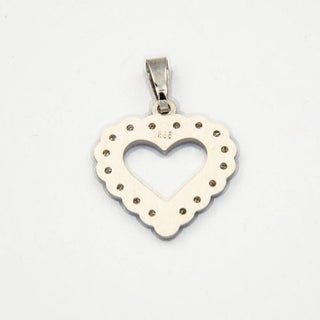 Herzanhänger aus 585 Weißgold mit Diamant, nachhaltiger second hand Schmuck perfekt aufgearbeitet