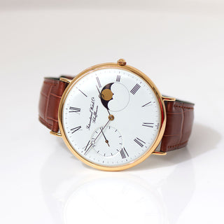 IWC Herrenarmbanduhr Portofino Handaufzug mit Mondphase und Kleine Sekunde, gebrauchte Luxusuhr im Top-Zustand