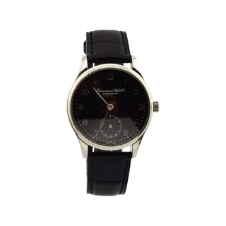 IWC Herrenarmbanduhr Portugieser Automatik und Sichtboden und Kleine Sekunde, gebrauchte Luxusuhr im Top-Zustand