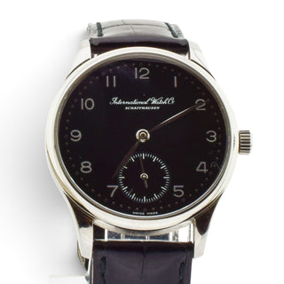 IWC Herrenarmbanduhr Portugieser Automatik und Sichtboden und Kleine Sekunde, gebrauchte Luxusuhr im Top-Zustand