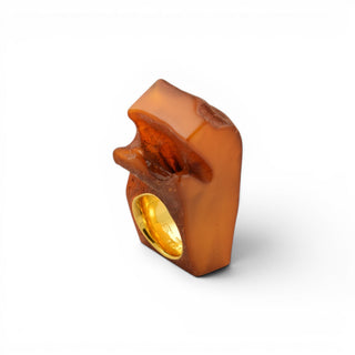 J. WESTERMARK Ring aus 750 Gelbgold mit Bernstein, nachhaltiger second-hand Schmuck perfekt aufgearbeitet