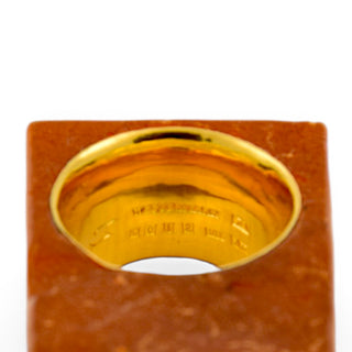 J. WESTERMARK Ring aus 750 Gelbgold mit Bernstein, nachhaltiger second-hand Schmuck perfekt aufgearbeitet