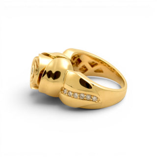 Jette Joop Brillantring Rose aus 750 Gelbgold, nachhaltiger second-hand Schmuck perfekt aufgearbeitet