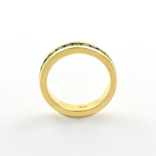 Jette Joop Saphirring aus 750 Gelbgold, nachhaltiger second hand Schmuck perfekt aufgearbeitet