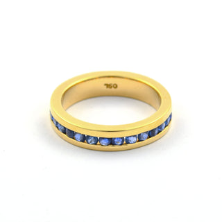 Jette Joop Saphirring aus 750 Gelbgold, nachhaltiger second hand Schmuck perfekt aufgearbeitet