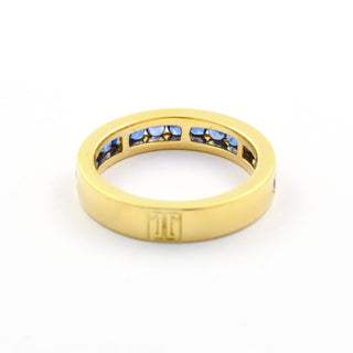 Jette Joop Saphirring aus 750 Gelbgold, nachhaltiger second hand Schmuck perfekt aufgearbeitet