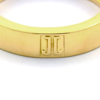 Jette Joop Saphirring aus 750 Gelbgold, nachhaltiger second hand Schmuck perfekt aufgearbeitet