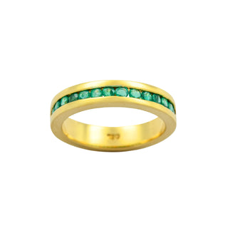 Jette Joop Smaragdring aus 750 Gelbgold, nachhaltiger second hand Schmuck perfekt aufgearbeitet