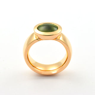 Jochen Pohl Ring aus 750 Gelbgold mit Peridot, nachhaltiger second hand Schmuck perfekt aufgearbeitet