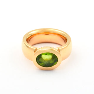 Jochen Pohl Ring aus 750 Gelbgold mit Peridot, nachhaltiger second hand Schmuck perfekt aufgearbeitet