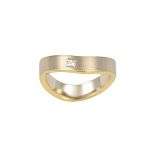 Jörg Kaiser Diamantring aus 750 Gelb- und Weißgold, nachhaltiger second-hand Schmuck perfekt aufgearbeitet