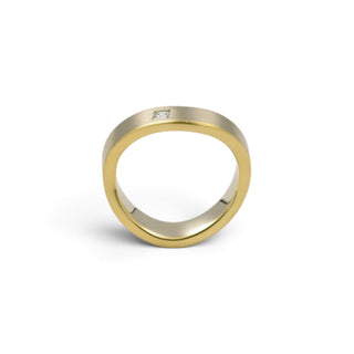 Jörg Kaiser Diamantring aus 750 Gelb- und Weißgold, nachhaltiger second-hand Schmuck perfekt aufgearbeitet