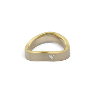 Jörg Kaiser Diamantring aus 750 Gelb- und Weißgold, nachhaltiger second-hand Schmuck perfekt aufgearbeitet