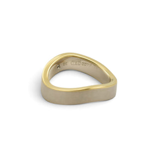 Jörg Kaiser Diamantring aus 750 Gelb- und Weißgold, nachhaltiger second-hand Schmuck perfekt aufgearbeitet