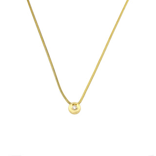 Kette mit Brillantanhänger aus 585 Gelbgold, nachhaltiger second hand Schmuck perfekt aufgearbeitet