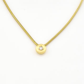 Kette mit Brillantanhänger aus 585 Gelbgold, nachhaltiger second hand Schmuck perfekt aufgearbeitet