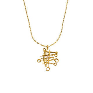 Kette mit Anhänger aus 750 Gelbgold, nachhaltiger second-hand Schmuck perfekt aufgearbeitet