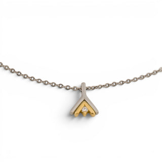Kette mit Anhänger aus 950 Platin/Gelbgold, nachhaltiger second hand Schmuck perfekt aufgearbeitet