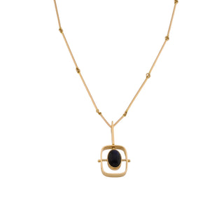 Kette mit Anhänger aus 585 Roségold mit Labradorit, nachhaltiger second hand Schmuck perfekt aufgearbeitet