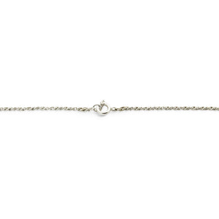 Kette mit Anhänger aus 750 Weißgold mit Opal und Brillant, nachhaltiger second hand Schmuck perfekt aufgearbeitet