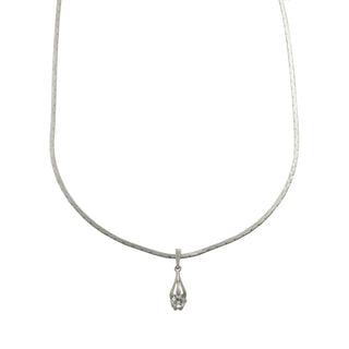 Kette mit Brillantanhänger aus 585 Weißgold, nachhaltiger second hand Schmuck perfekt aufgearbeitet